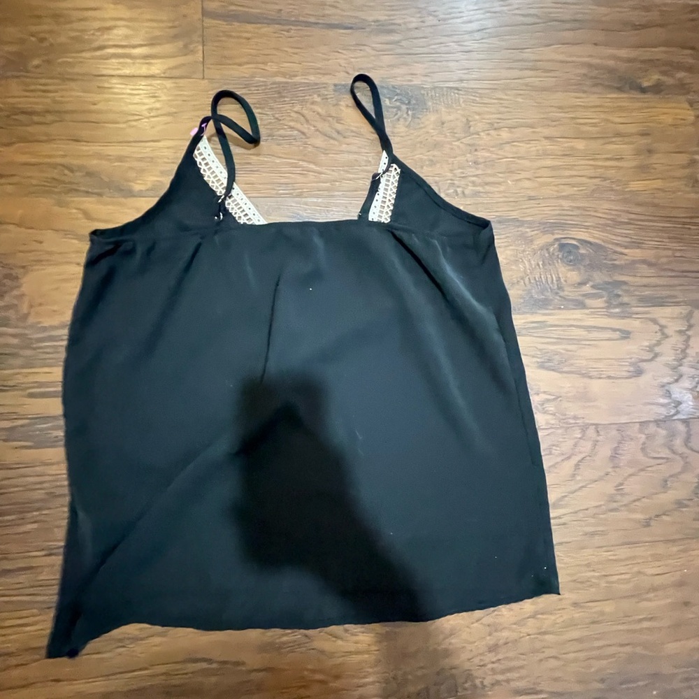 Black Women's Top with Lace Detail